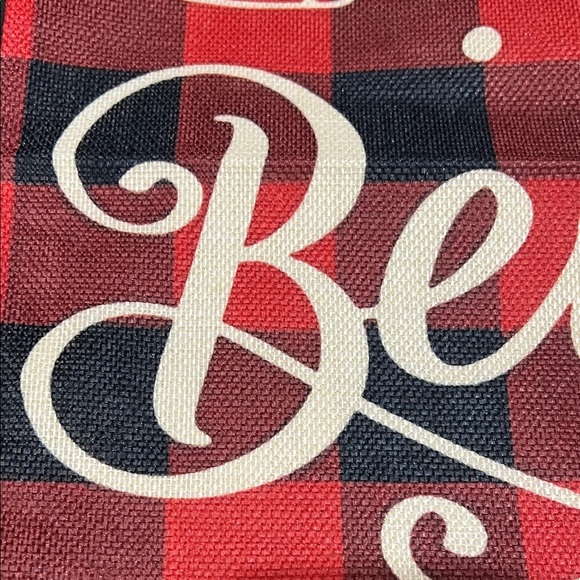 “Believe” Festive Gingham Holiday Pillow Case - Picture 4 of 6